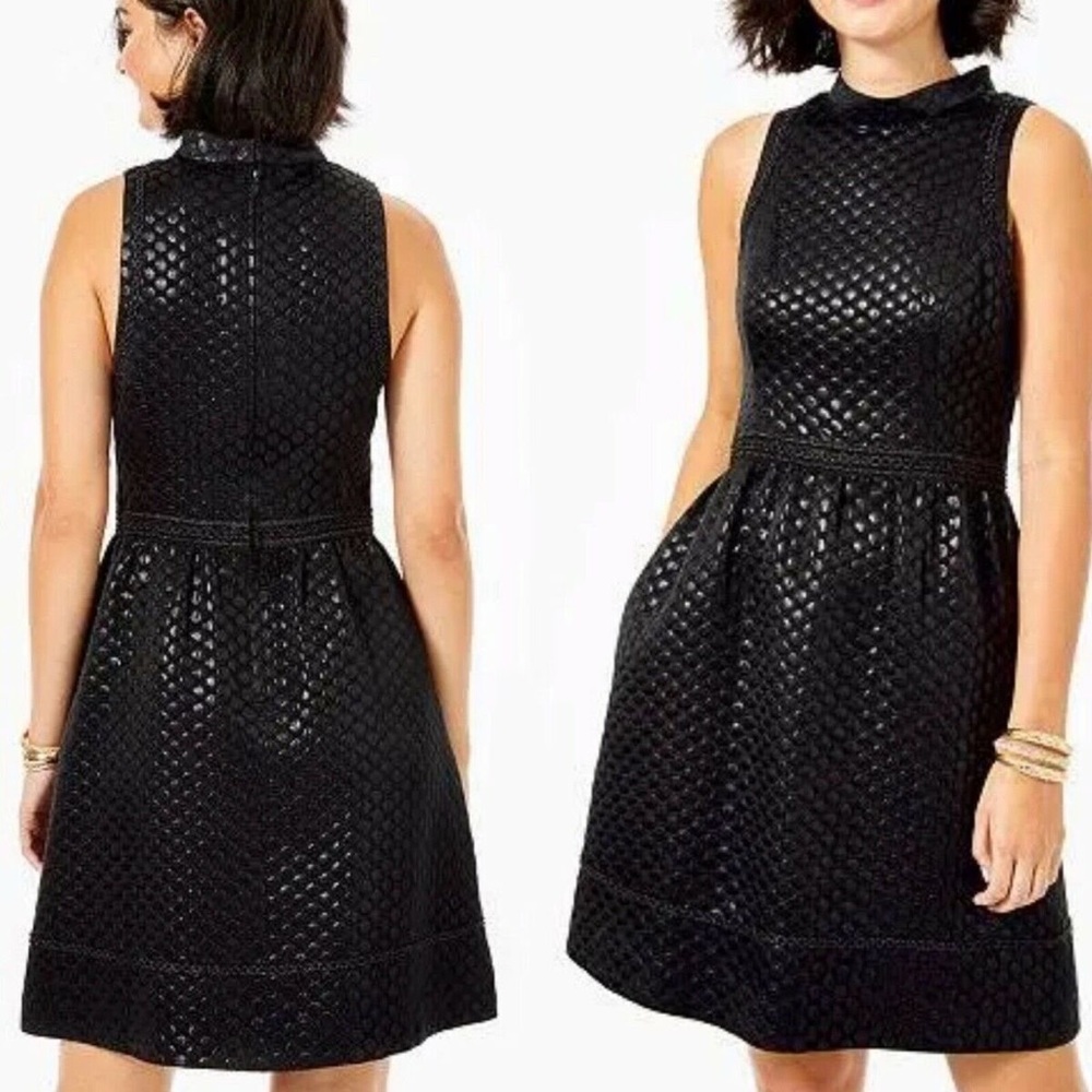 Lilly Pulitzer Black Midi Dress with Elegant Silhouette